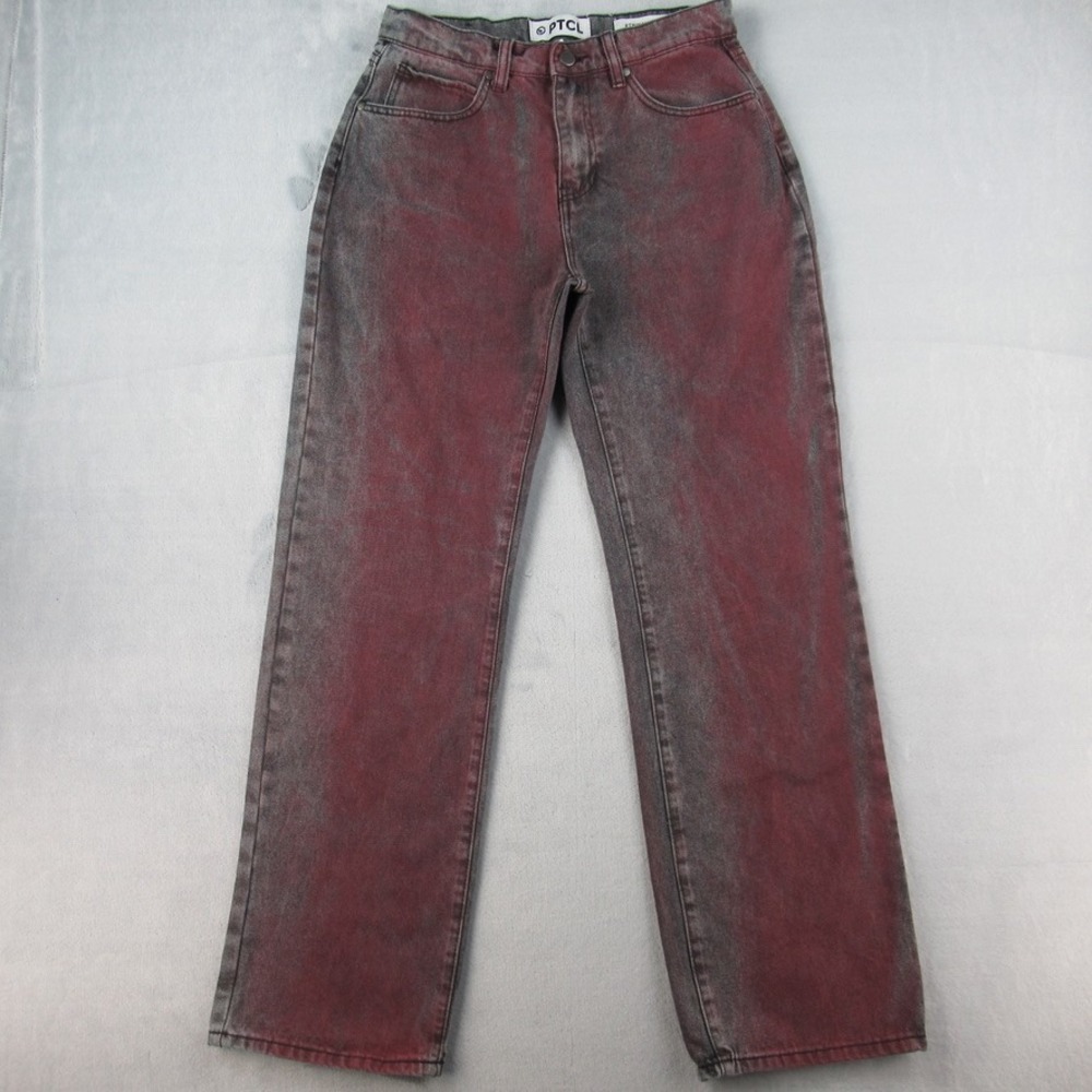 PTCL Ethikal Brand Straight Leg Jeans Red Black Acid Wash Size 29 PL1985BROD